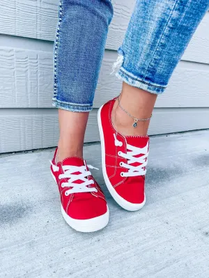 Dallas Red Canvas Sneakers