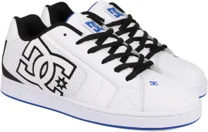 DC Men's Net Skate Shoe, White/Black/Blue, 8
