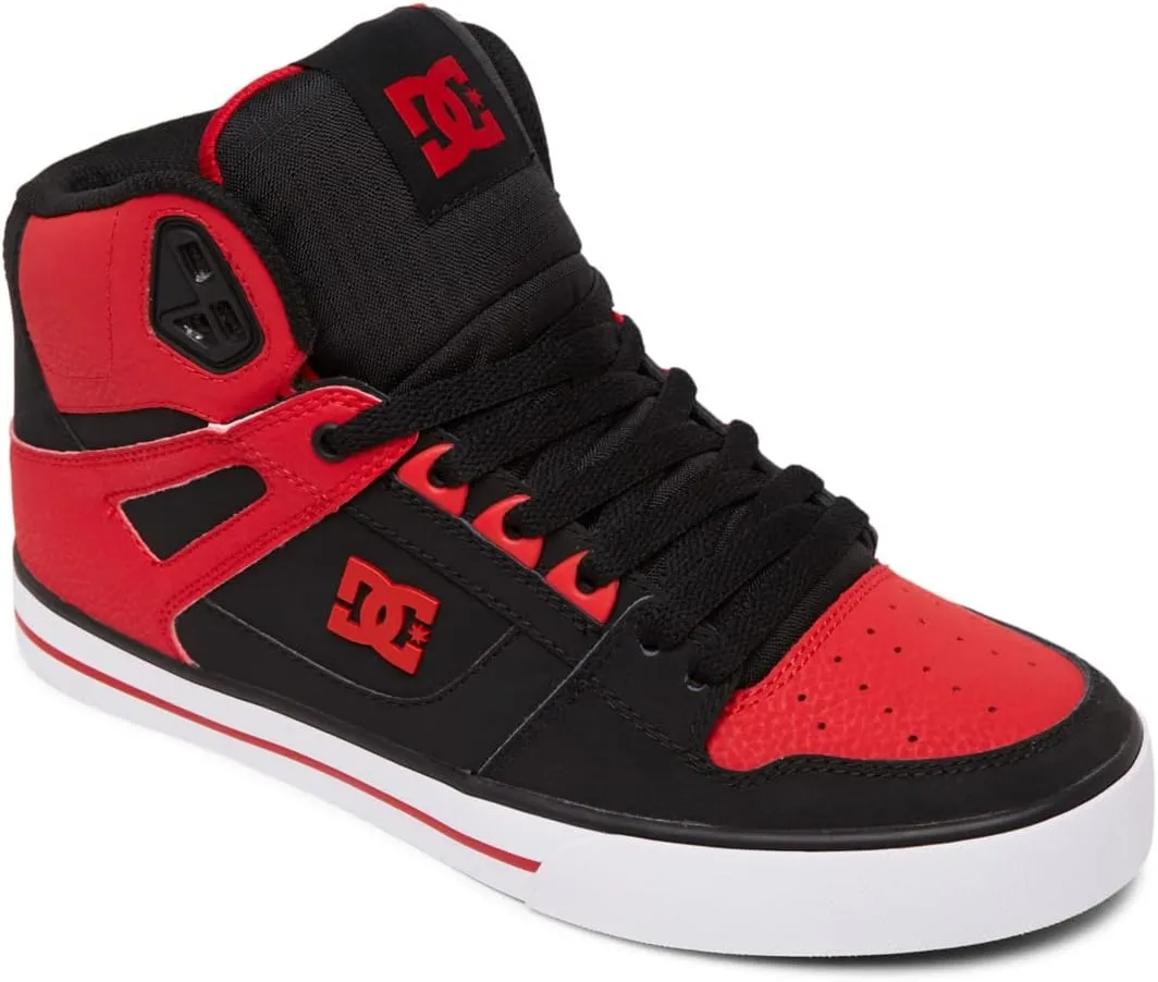 DC mens Pure High-top Wc Skateboard, Skate Shoe, Fiery Red/White/Black, 14 US