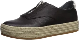 Dolce Vita Women's TRAE Sneaker, Black Leather, 6.5 M US