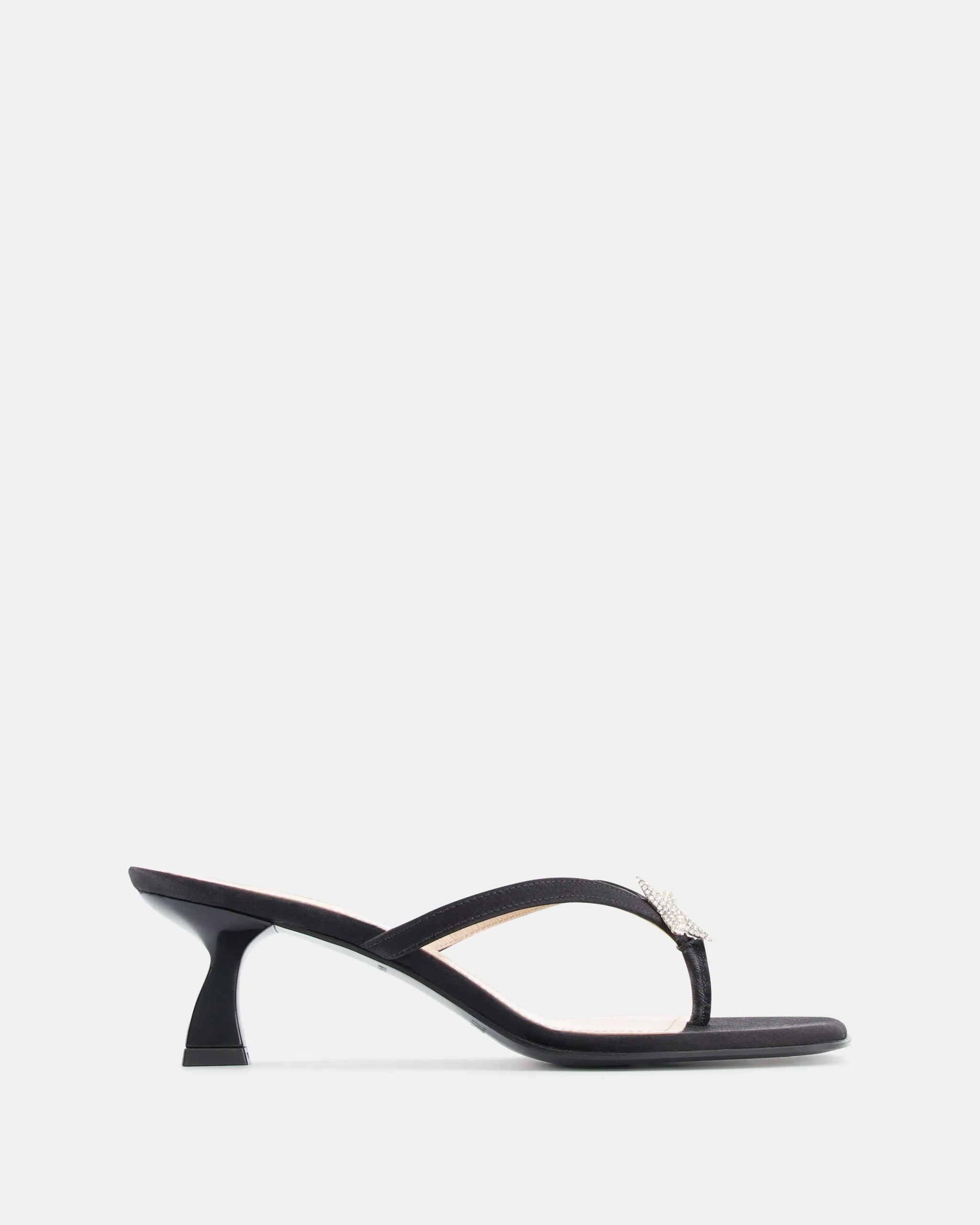 Dona Ariel Thong Sandal 50 Black Satin