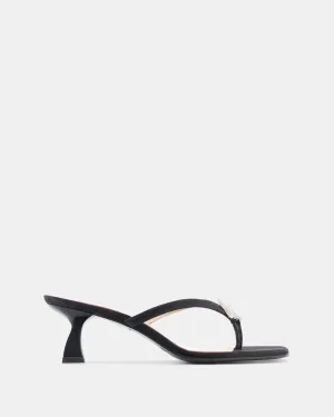 Dona Ariel Thong Sandal 50 Black Satin