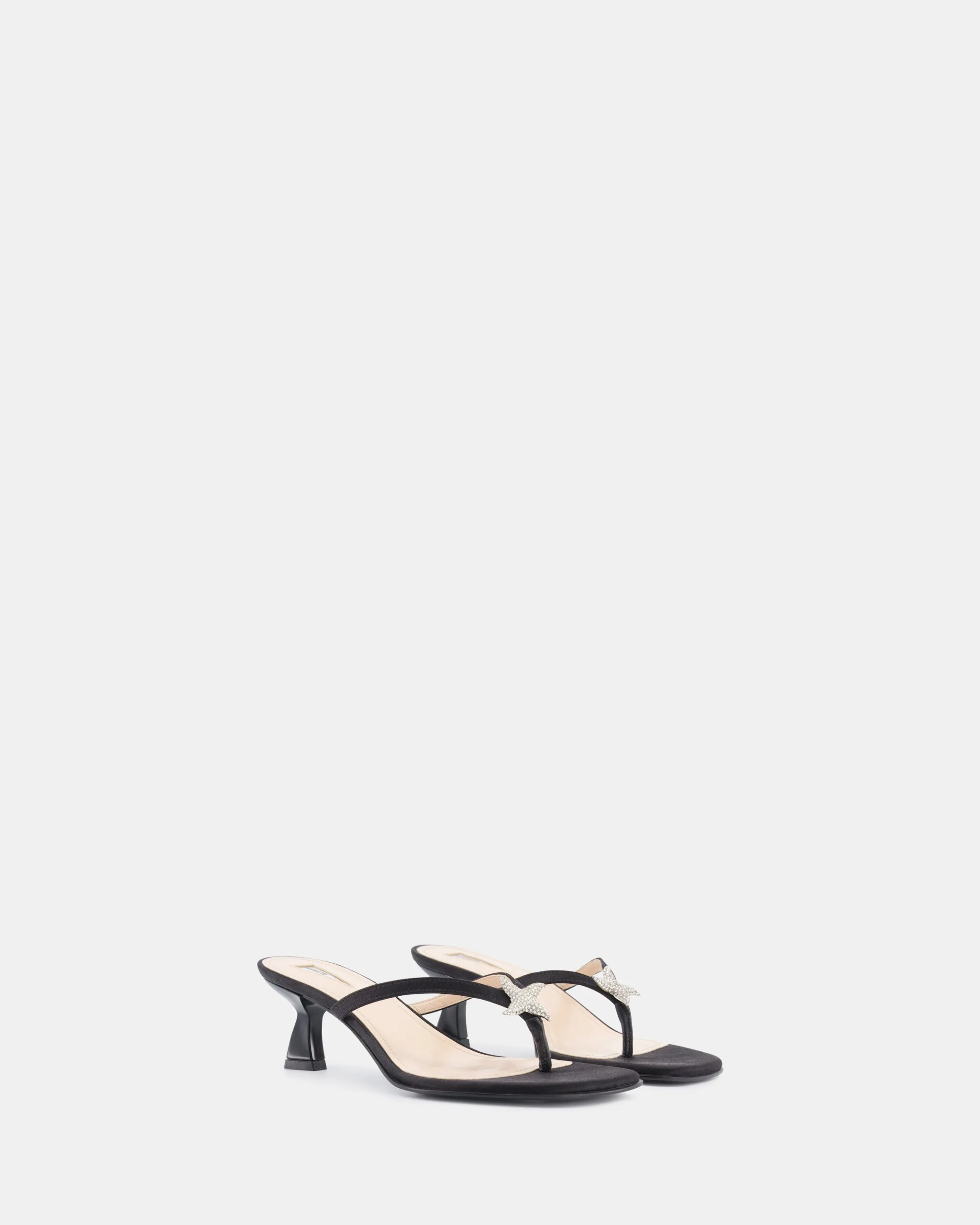 Dona Ariel Thong Sandal 50 Black Satin