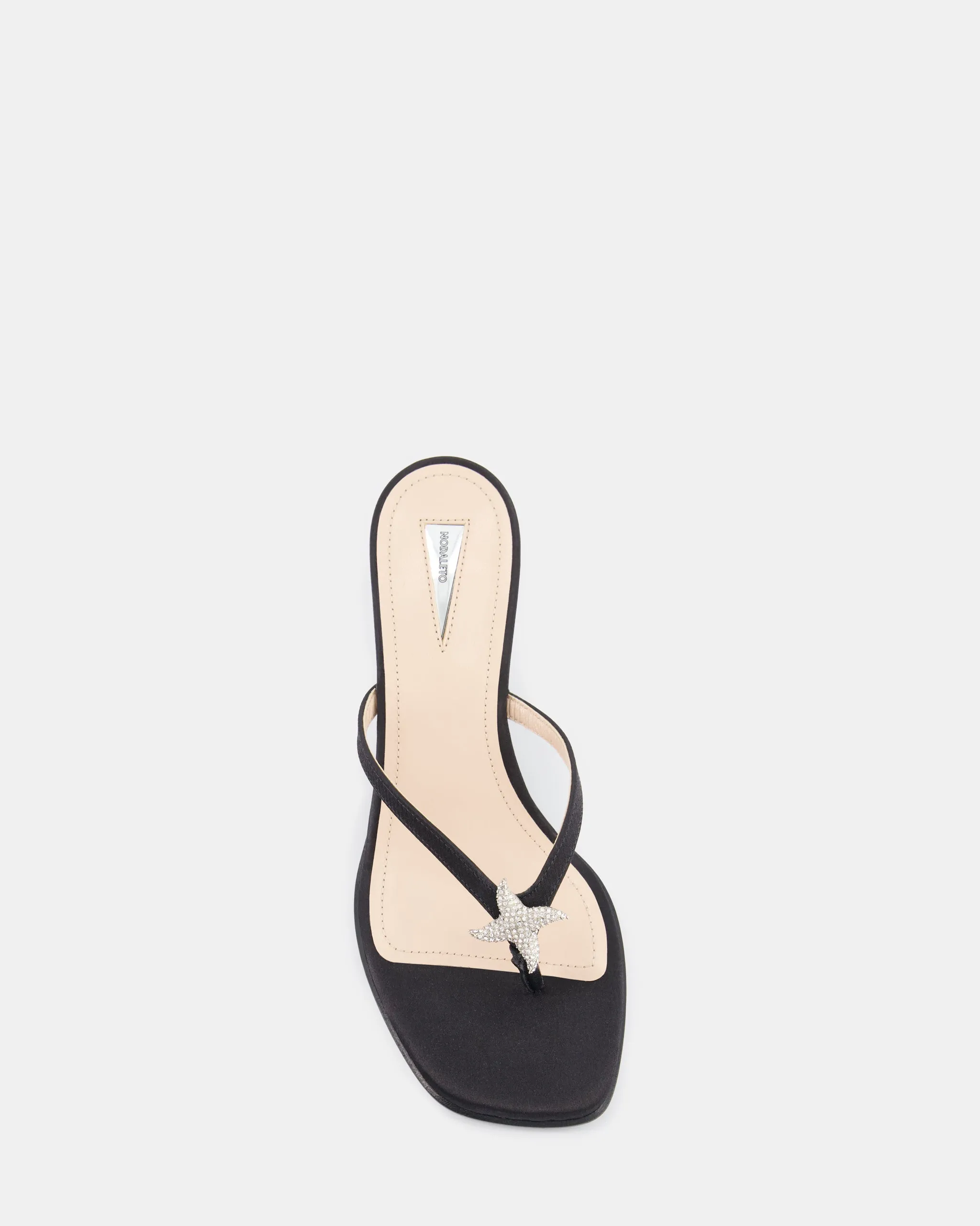 Dona Ariel Thong Sandal 50 Black Satin