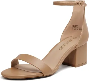 DREAM PAIRS Womens Low-Chunk Low Heel Pump Sandal