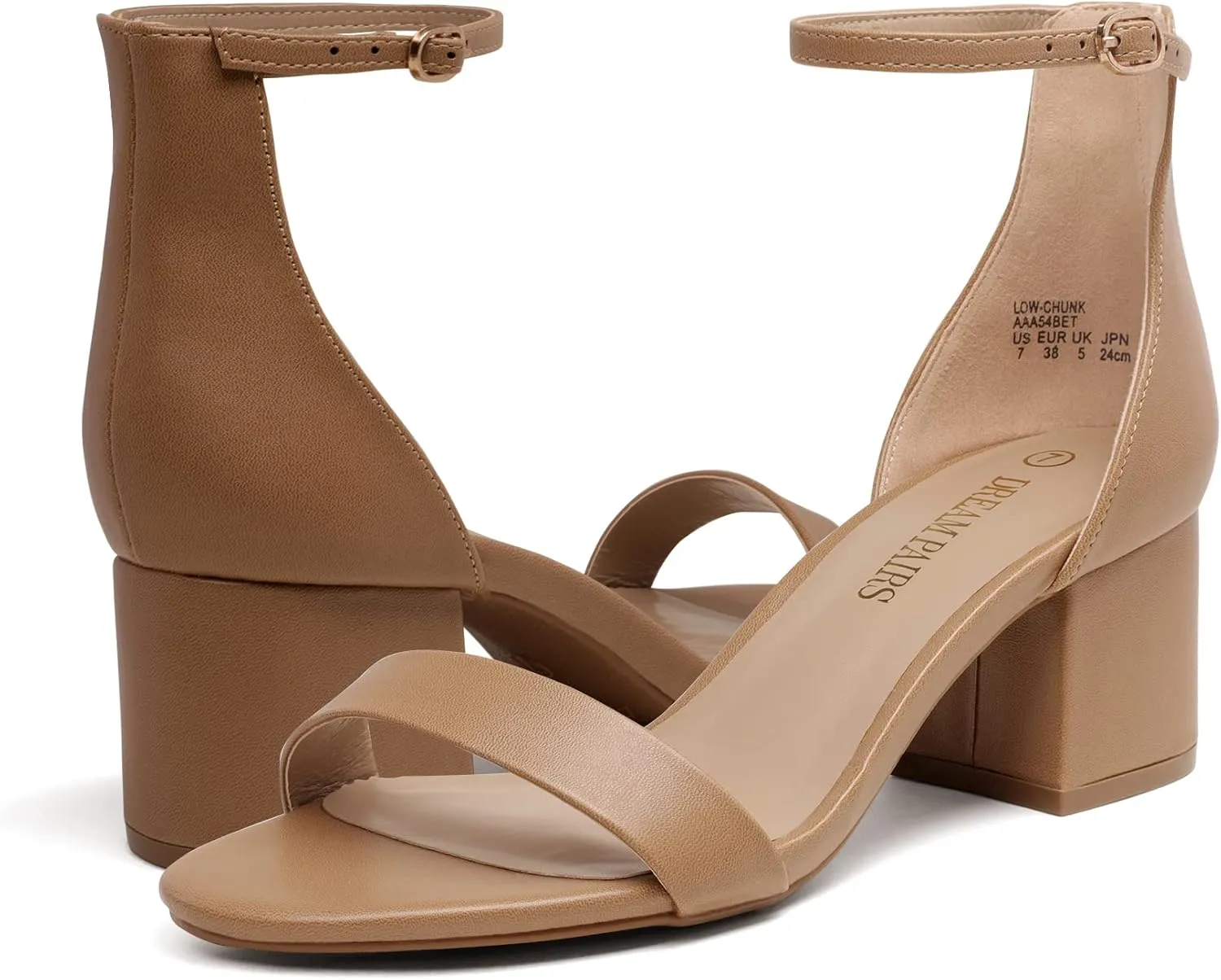 DREAM PAIRS Womens Low-Chunk Low Heel Pump Sandal