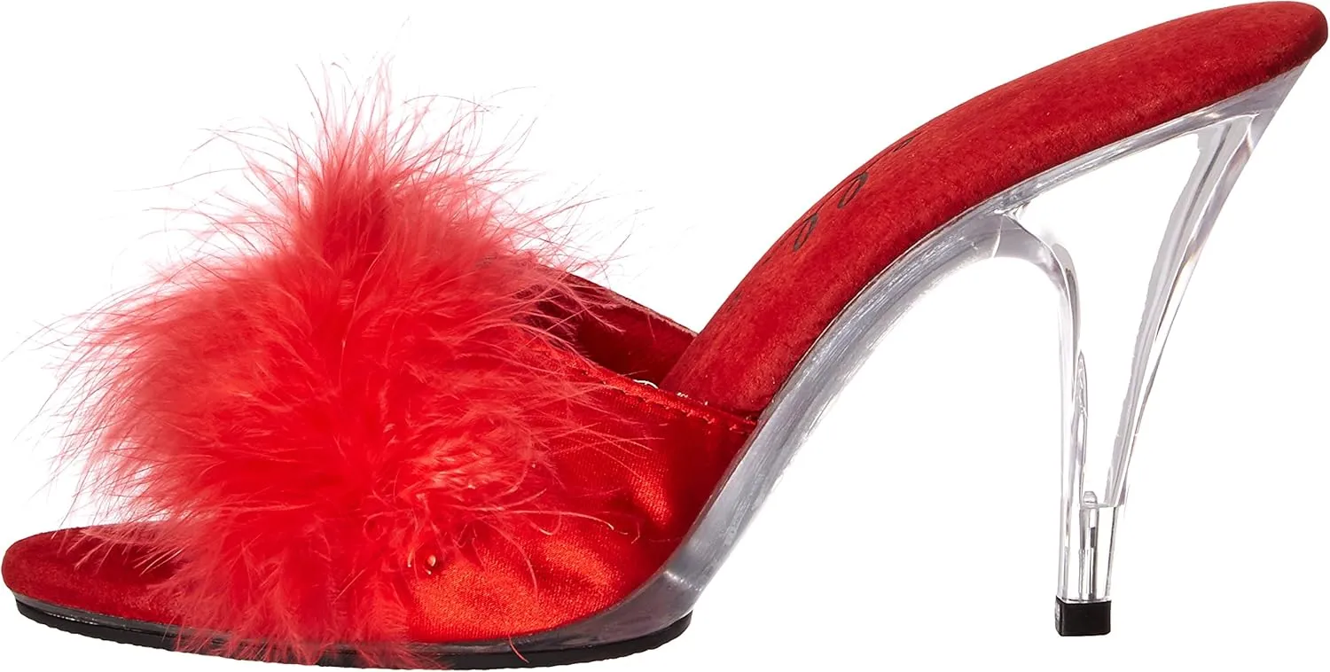 Ellie Shoes 4" Heel Maribou Slippers