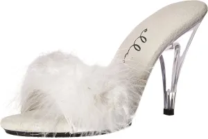 Ellie Shoes 4" Heel Maribou Slippers