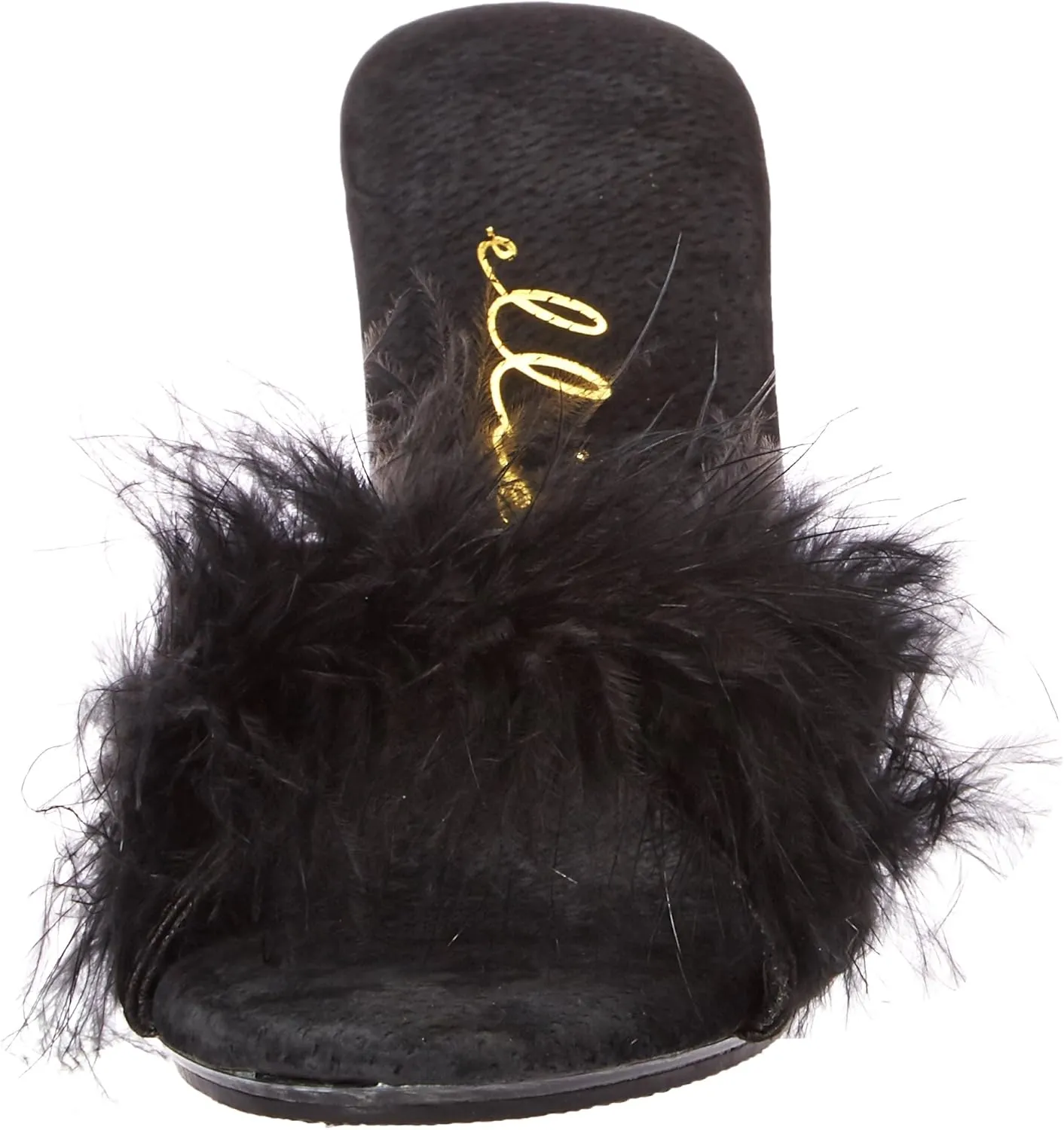 Ellie Shoes 4" Heel Maribou Slippers