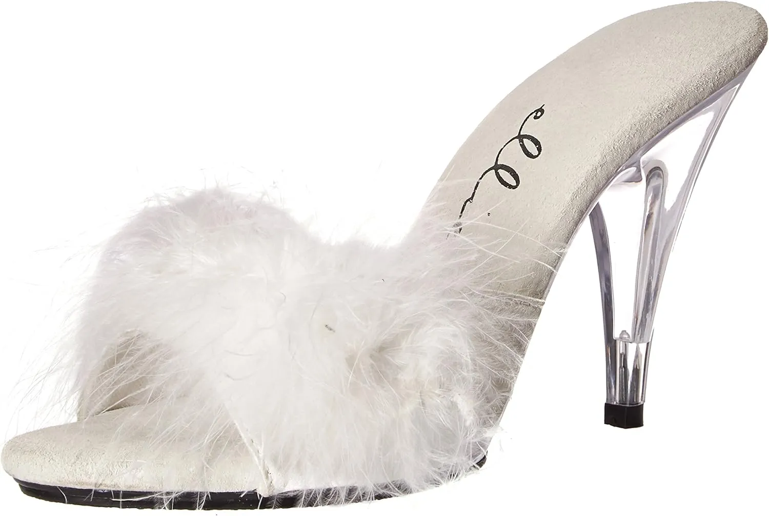 Ellie Shoes 4" Heel Maribou Slippers