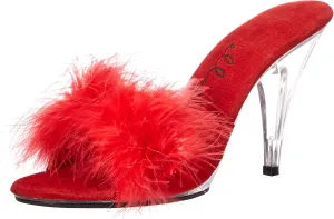 Ellie Shoes 4" Heel Maribou Slippers