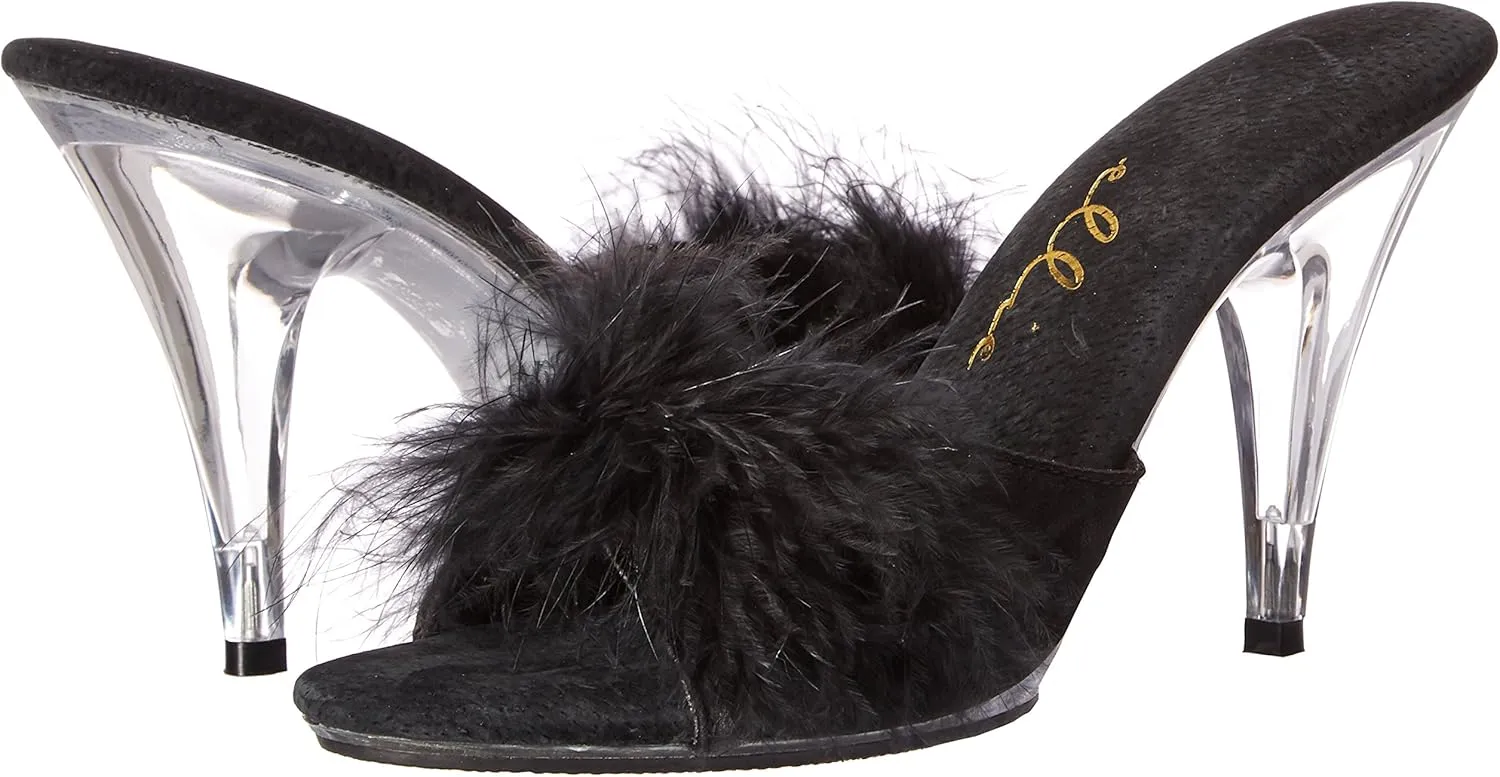 Ellie Shoes 4" Heel Maribou Slippers