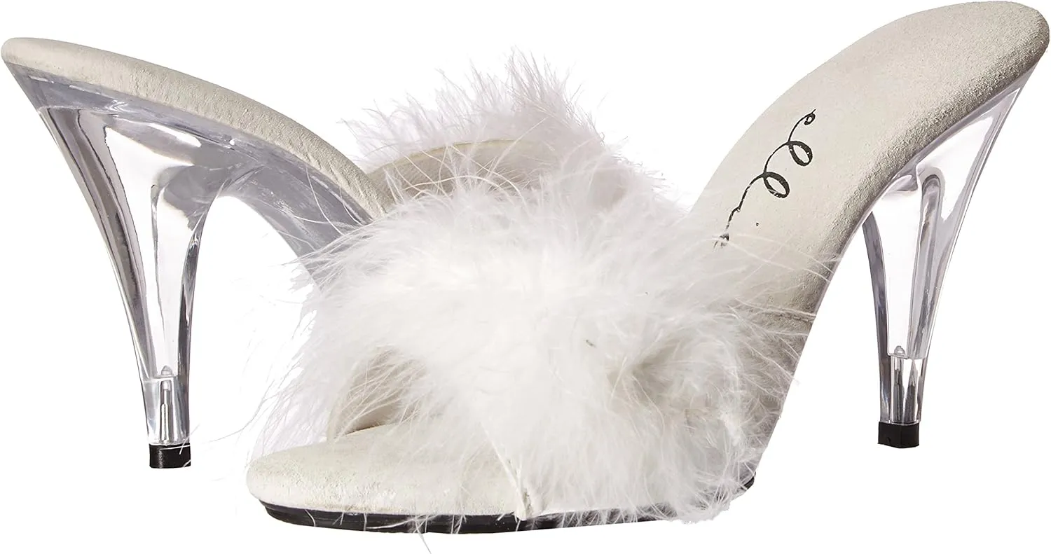 Ellie Shoes 4" Heel Maribou Slippers