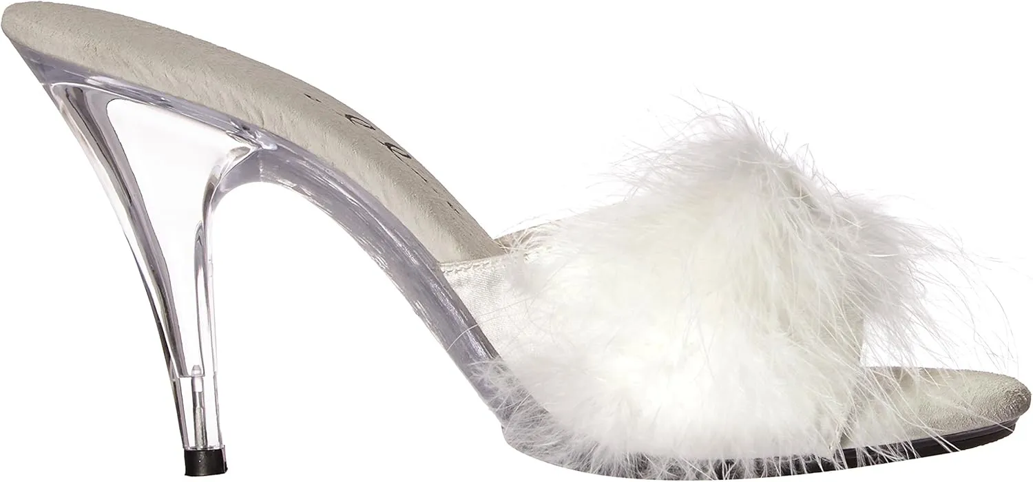 Ellie Shoes 4" Heel Maribou Slippers