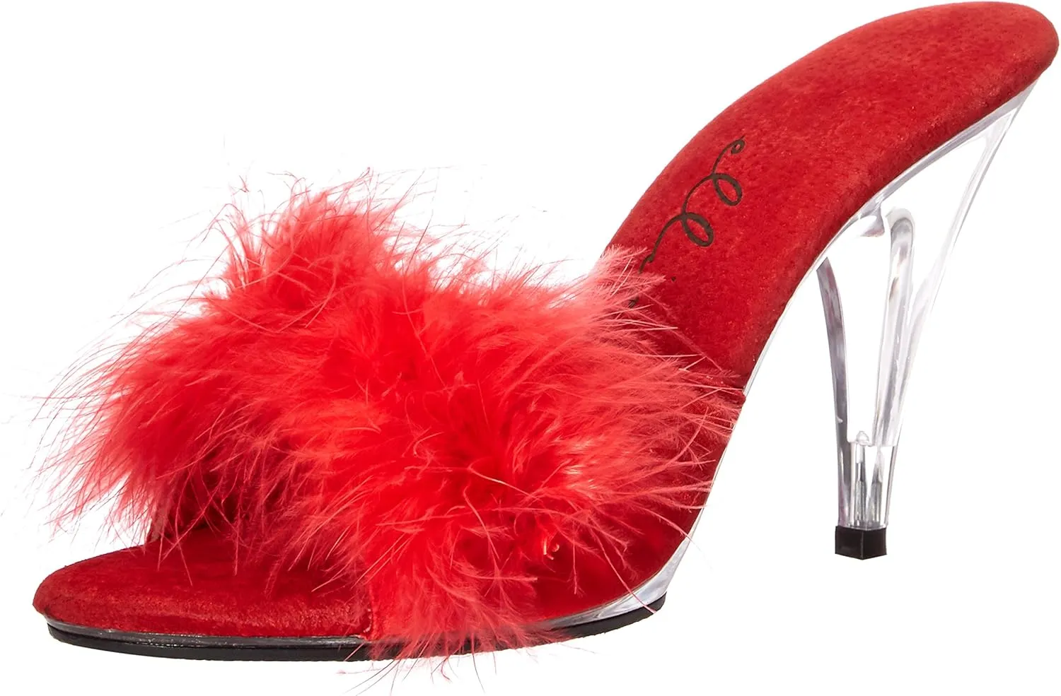Ellie Shoes 4" Heel Maribou Slippers