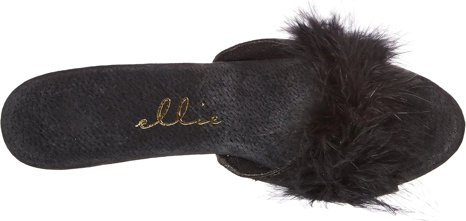 Ellie Shoes 4" Heel Maribou Slippers