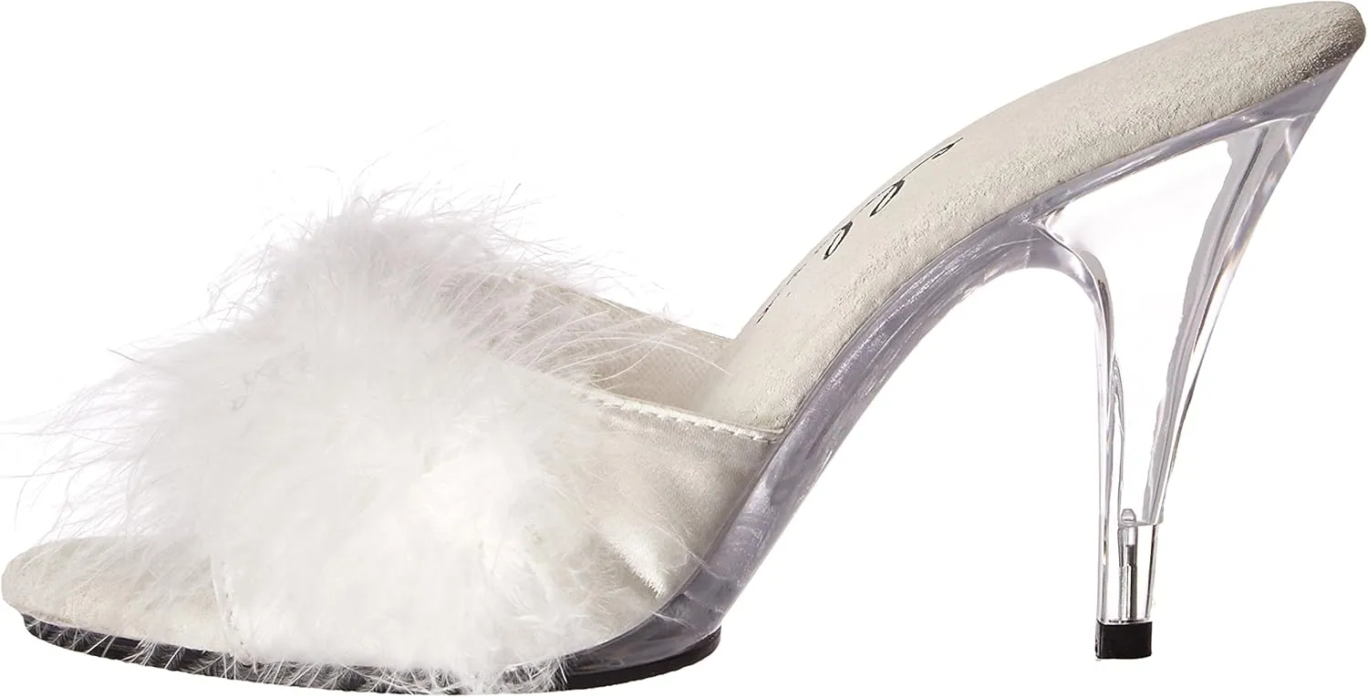 Ellie Shoes 4" Heel Maribou Slippers