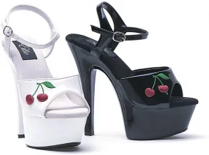 Ellie Shoes Women's 6 Inch Heel Sandal with Embroidered Cherry