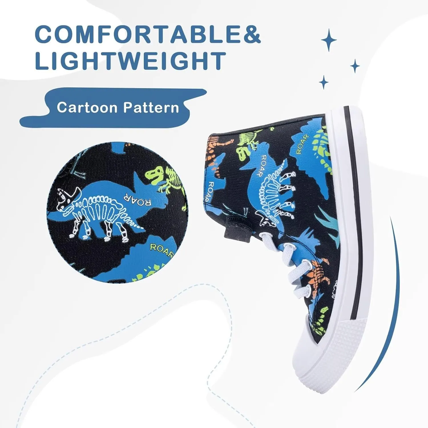EUXTERPA Kids High Top Shoes Toddler Canvas Sneakers Boys Girls Casual Walking Sports Shoe
