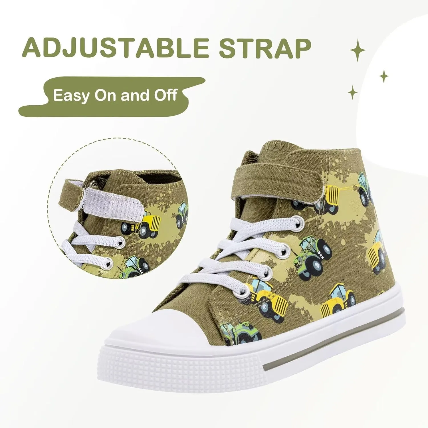 EUXTERPA Kids High Top Shoes Toddler Canvas Sneakers Boys Girls Casual Walking Sports Shoe
