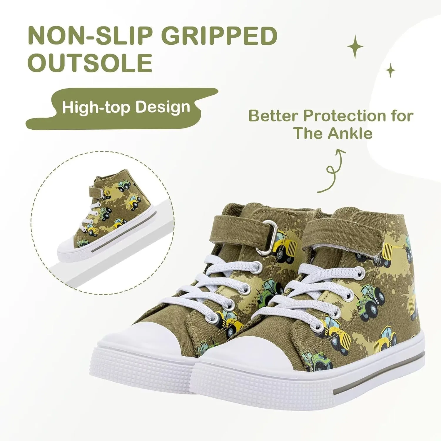 EUXTERPA Kids High Top Shoes Toddler Canvas Sneakers Boys Girls Casual Walking Sports Shoe
