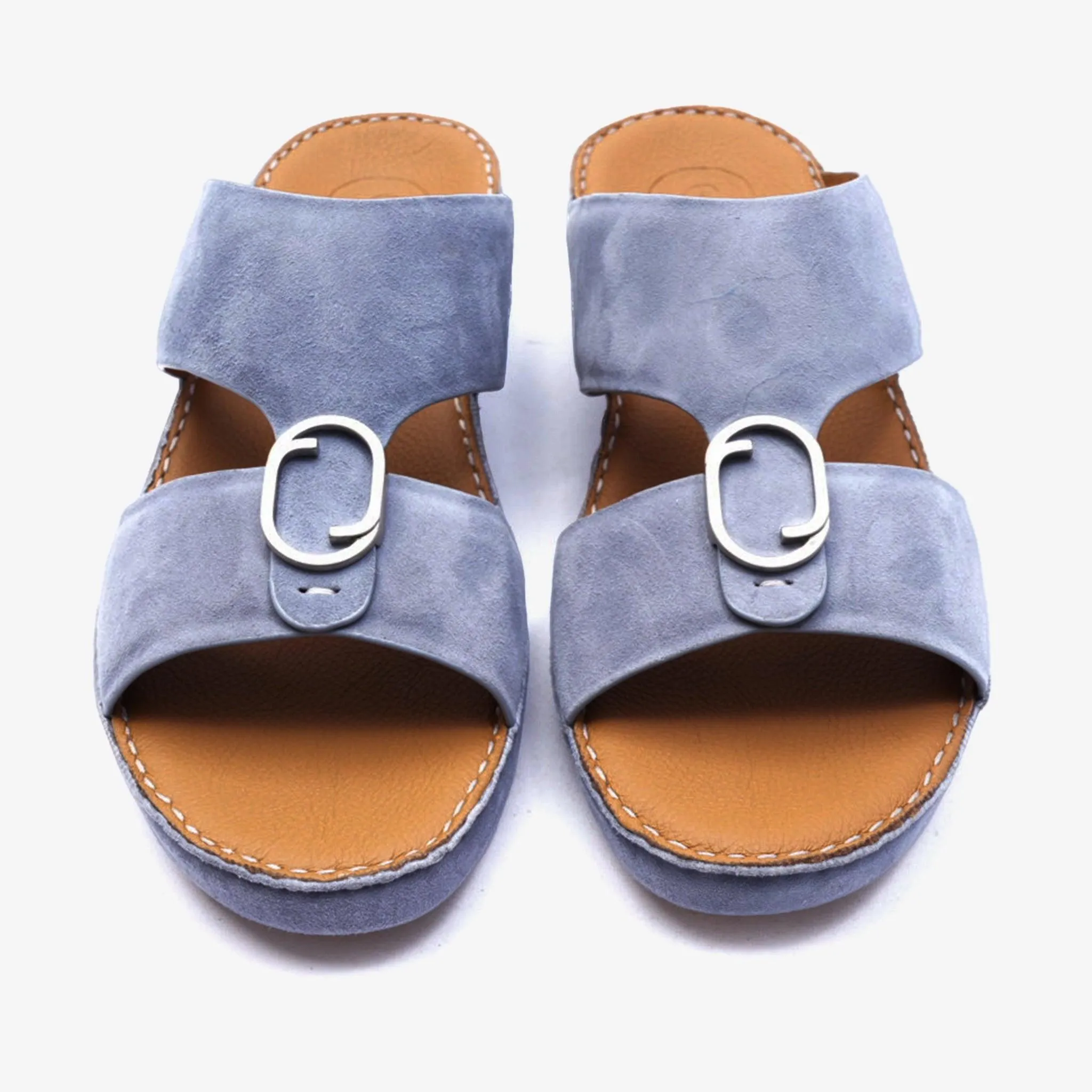 FARADA MENS DAVINCI SUEDE ARABIC SANDALS - SKY BLUE