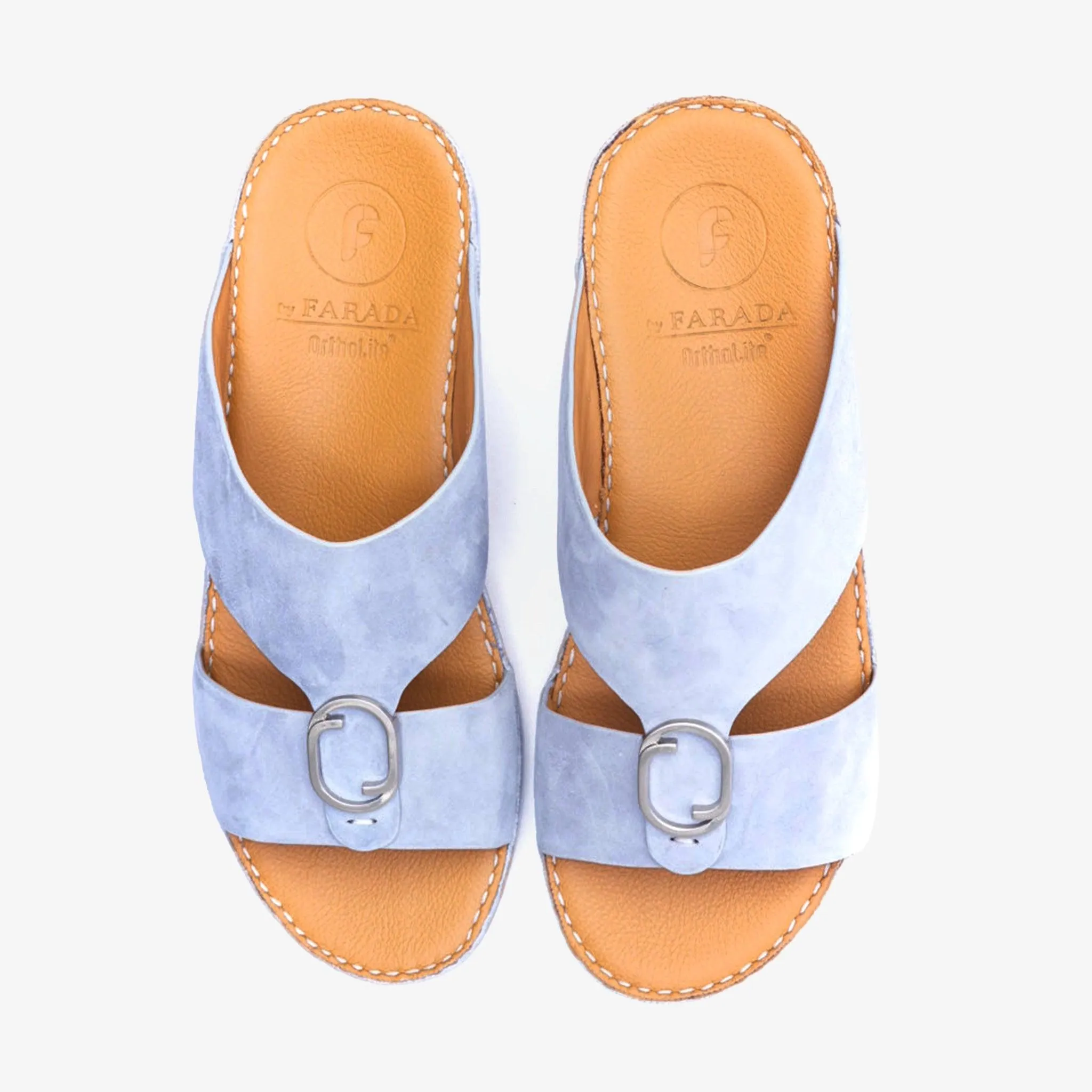 FARADA MENS DAVINCI SUEDE ARABIC SANDALS - SKY BLUE