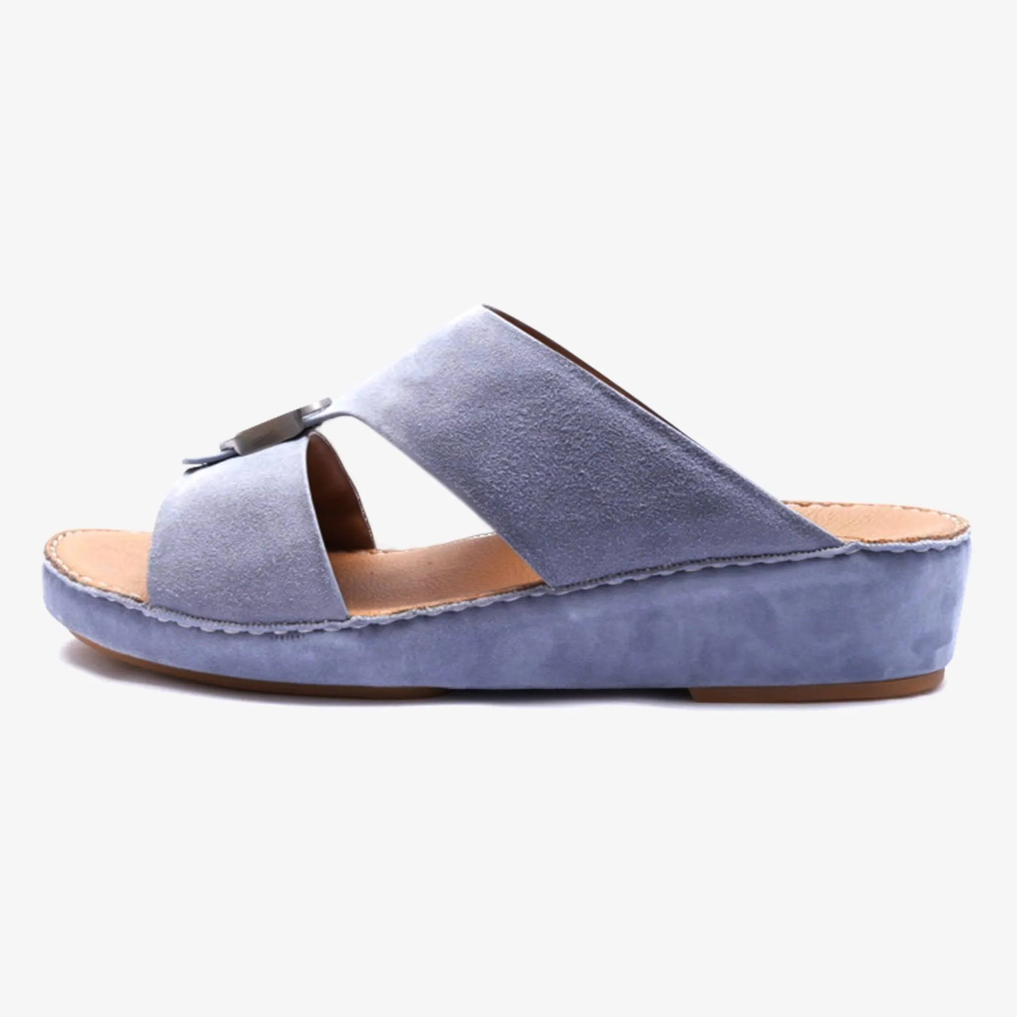 FARADA MENS DAVINCI SUEDE ARABIC SANDALS - SKY BLUE