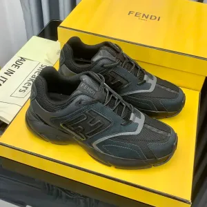 FASTER Comprehensive catalog AND CALFSKIN FENDI FENDI SUEDE BLACK IN TRAINER Comprehensive assistance