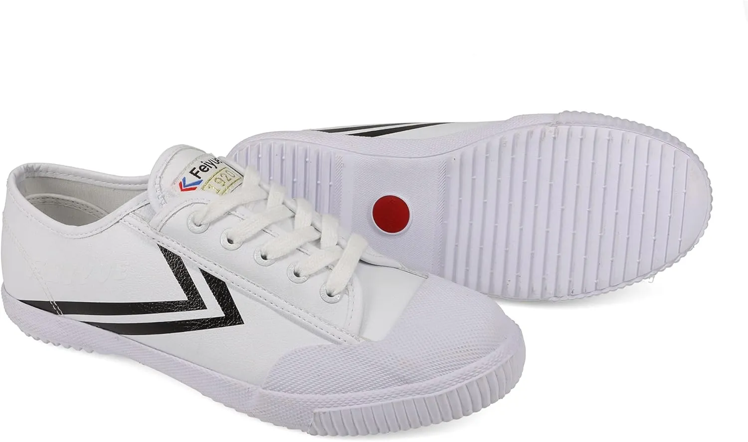 FEIYUE Fe Lo 1920 Vegan Leather or Recycled Canvas Training Shoes, Unisex Low Top Great Sneakers for Martial Arts, Parkour, Lifting, and Great for Every Day Casual Wear