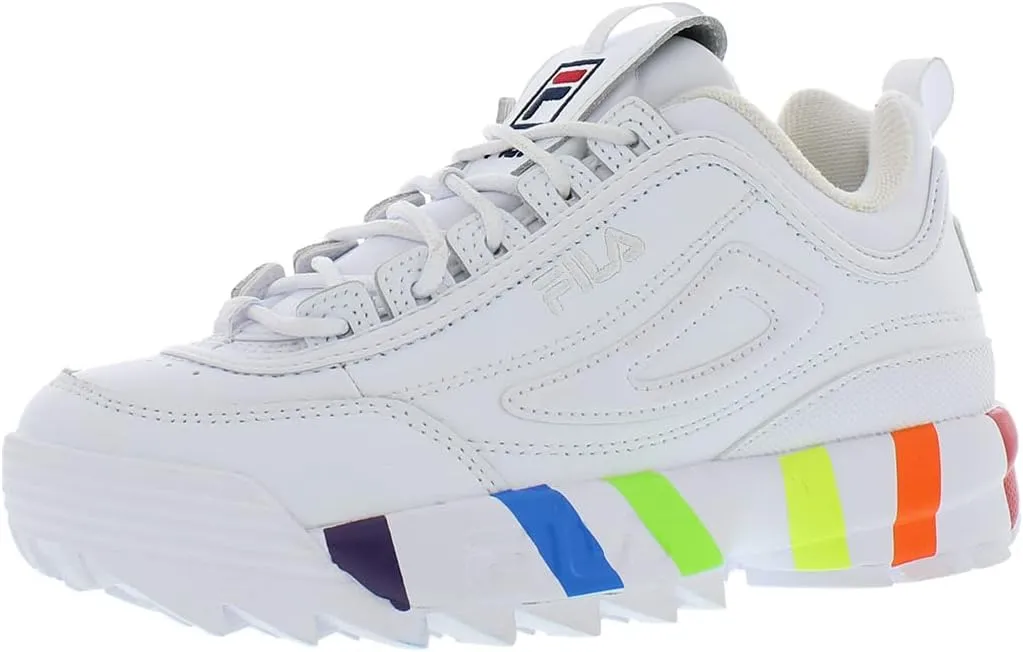 Fila Disruptor II Pride Women's Sneaker 8 B(M) US White-Multi-White