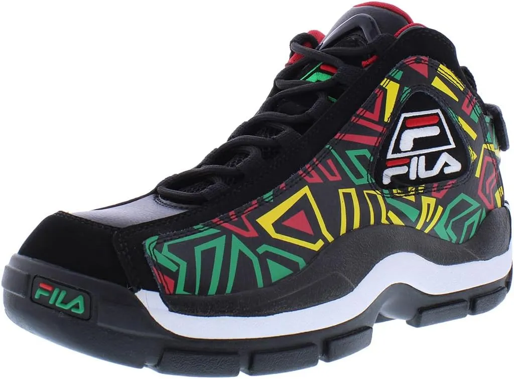 Fila Men's Grant Hill 2 Sneaker (Black/Jelly Bean/Lemon, Numeric_11_Point_5)