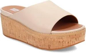 FitFlop Womens Eloise Cork-wrap Leather Wedge Slides
