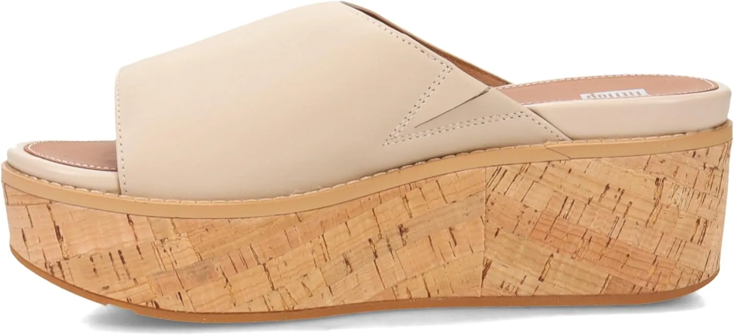 FitFlop Womens Eloise Cork-wrap Leather Wedge Slides