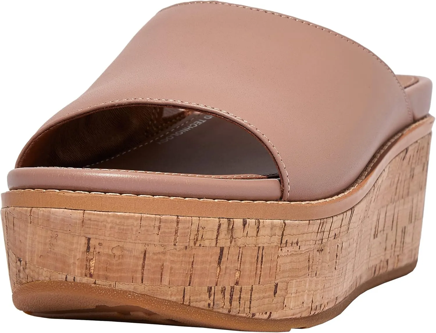 FitFlop Womens Eloise Cork-wrap Leather Wedge Slides