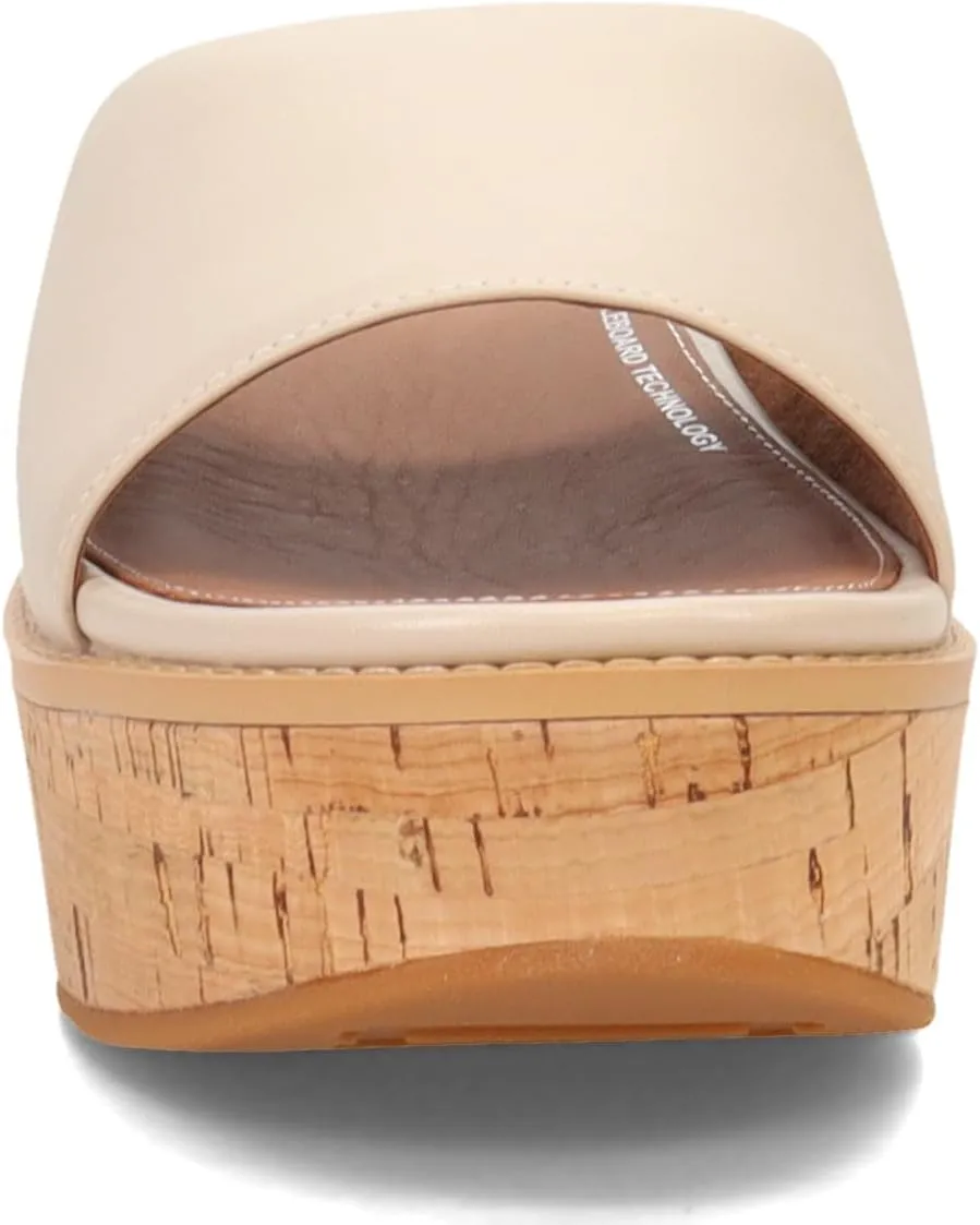 FitFlop Womens Eloise Cork-wrap Leather Wedge Slides