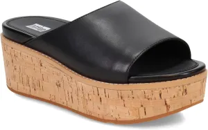 FitFlop Womens Eloise Cork-wrap Leather Wedge Slides