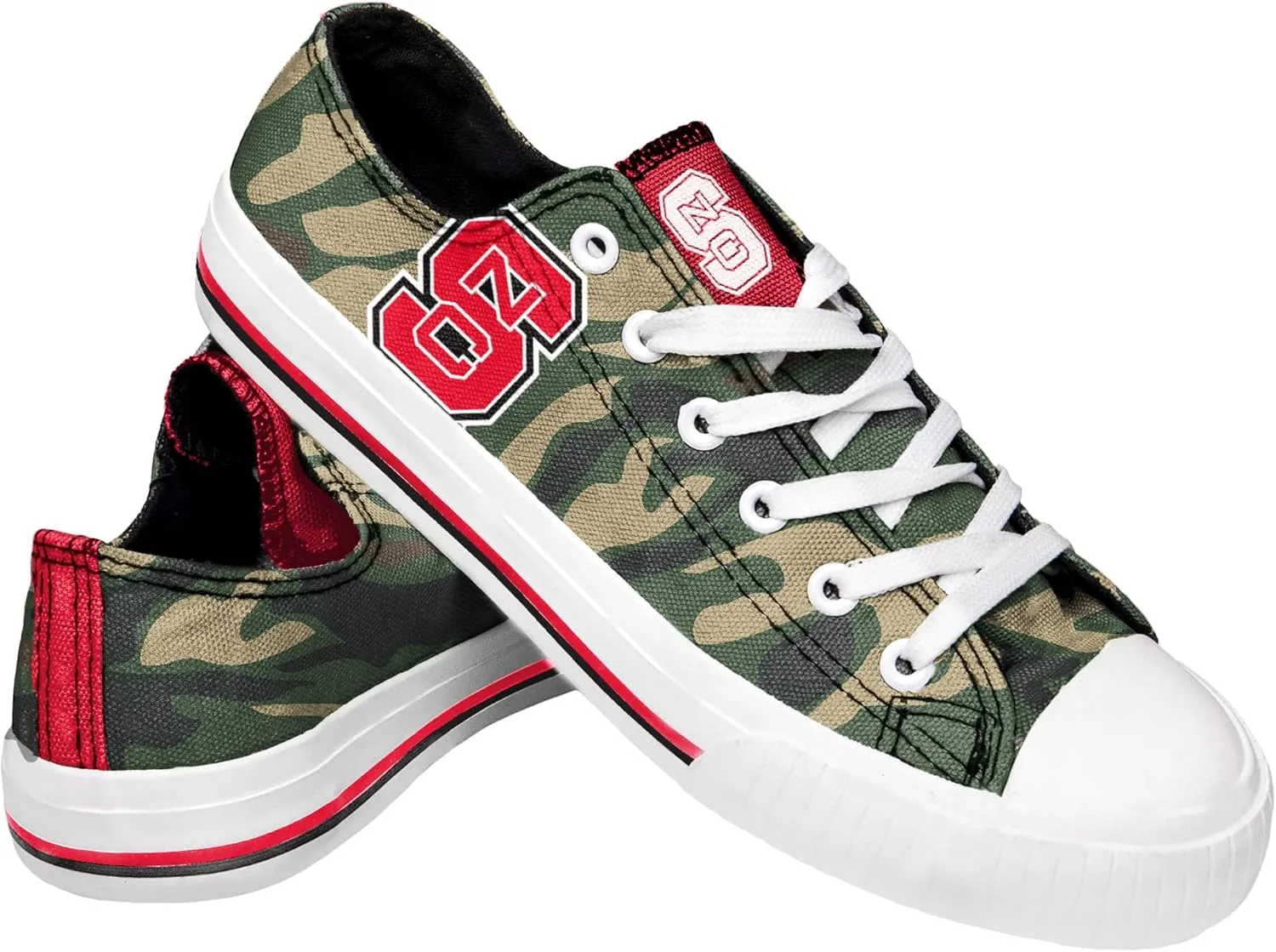 FOCO Nc State Womens Camo Low Top Canvas Shoe Size 10