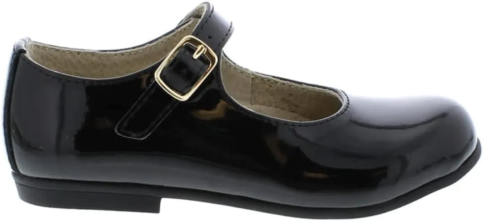 FOOTMATES Laura Mary Jane T-Strap Leather Girls Party Dress Shoes with Custom-Fit Insoles, Slip-Resistant Non-Marking Outsoles - for Toddlers and Little Kids, Ages 1-8