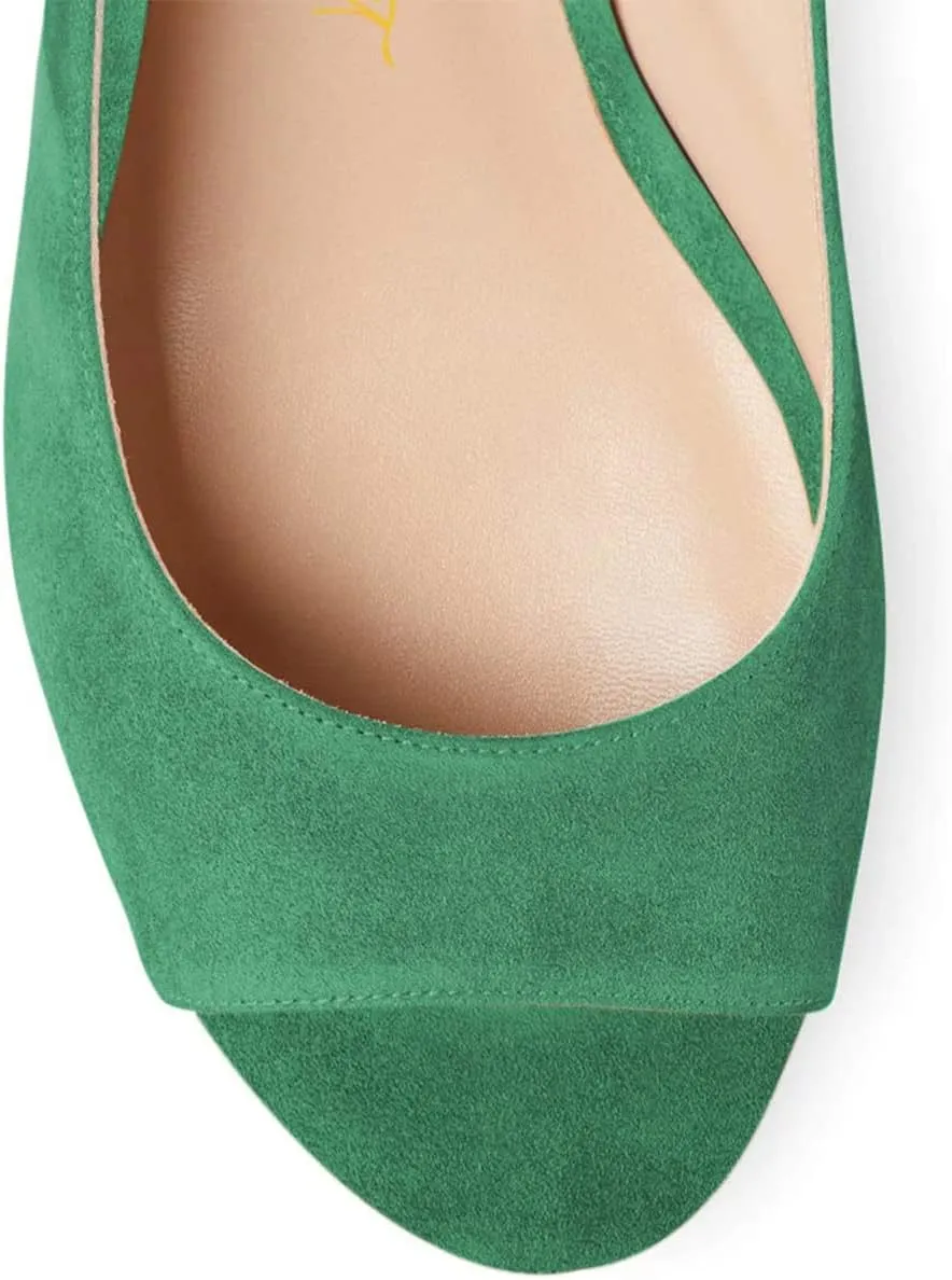 FOWT Women Peep Toe Slingback Platform Wedge Sandals High Heel Buckle Open Toe Ladies Summer Cork Sole Shoes Size 4-15 M US