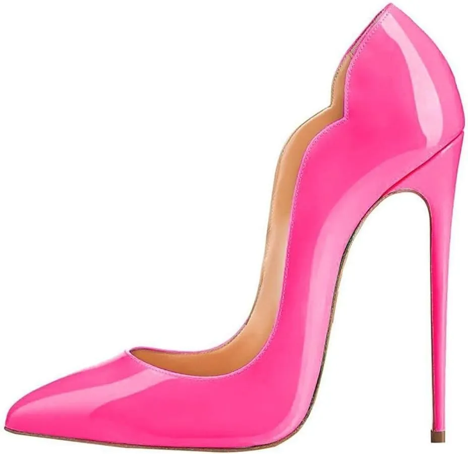 FSJ Women Classic Pointed Toe High Heels Sexy Stiletto Pumps Office Lady Casual Dress Party Prom Shoes Size 4-15 US