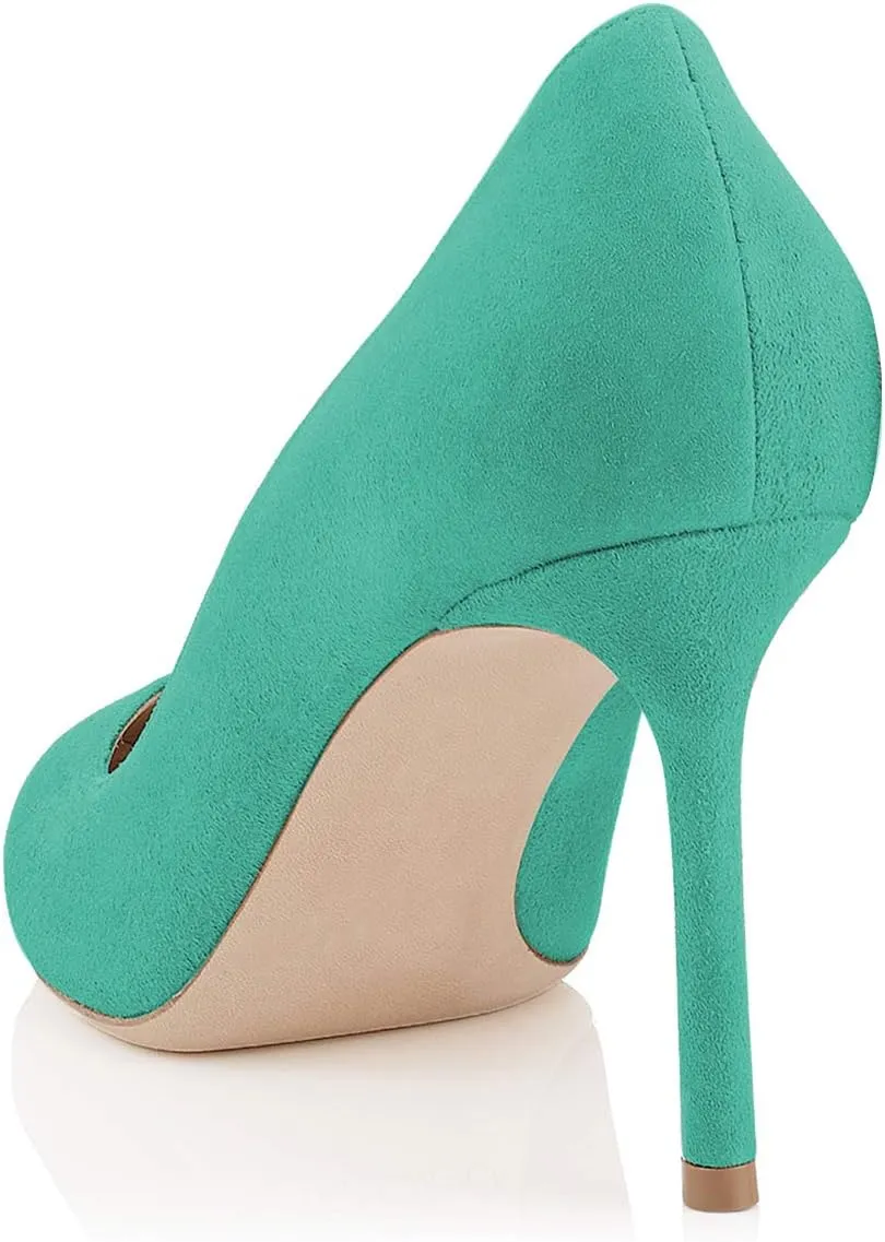 FSJ Women Suede Sexy Pointed Toe Pumps 12 cm High Heels Stilettos Party Prom Daily Classic Office Lady Work Shoes Size 4-15 US