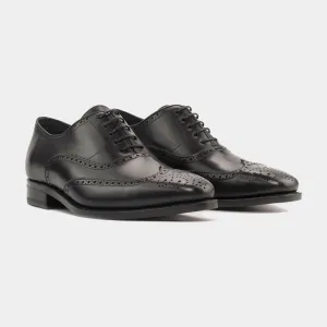 Full Brogue Box Calf Black Shoe at Lamilago