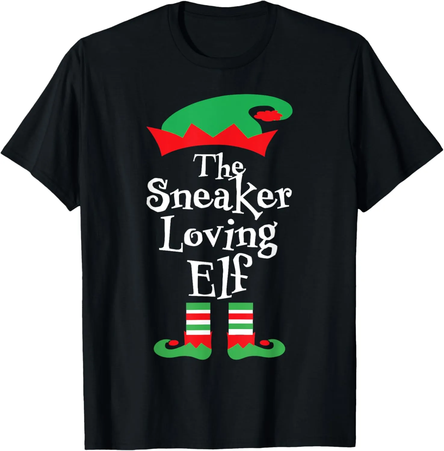 Funny The Sneaker Loving Elf Christmas Tee Family Matching T-Shirt