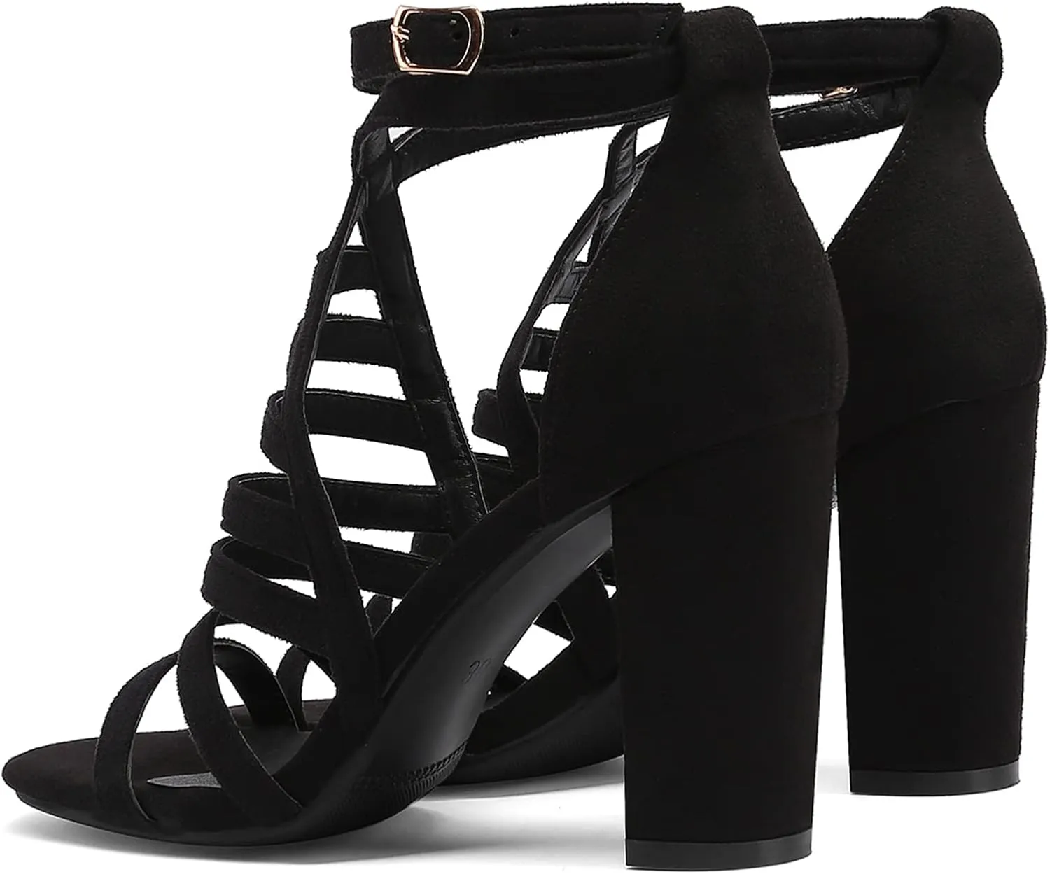Gicoiz Women Classic Open Toe Embroidered Block Heel Sandals