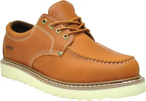 Golden Fox Work Shoe 4" Moc Toe Leather Men's Oxford for Construction & Casual
