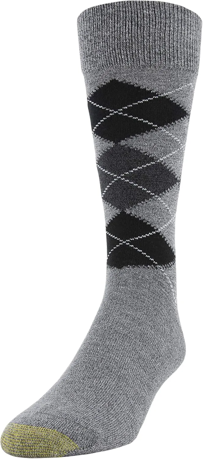 GOLDTOE Men's Campbell Argyle Crew Dress Socks, 6-Pairs