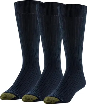 GOLDTOE Men's Classic Canterbury Crew Dress Socks, 3-Pairs