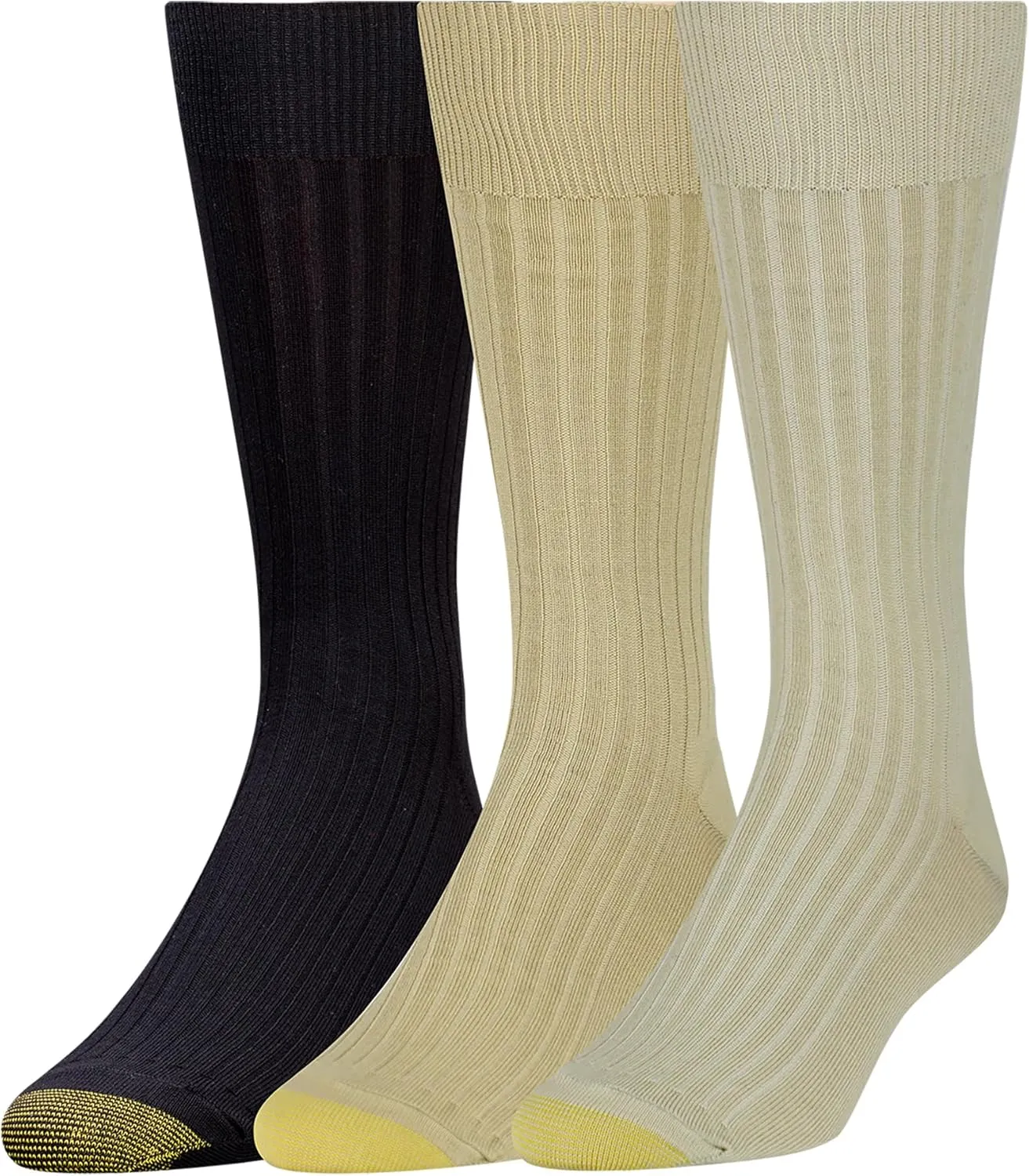 GOLDTOE Men's Classic Canterbury Crew Dress Socks, 3-Pairs