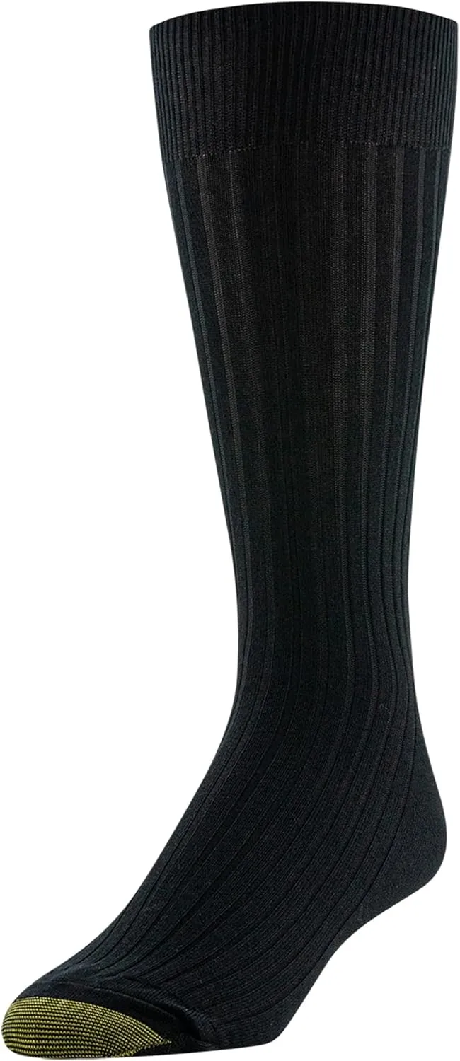 GOLDTOE Men's Classic Canterbury Crew Dress Socks, 3-Pairs